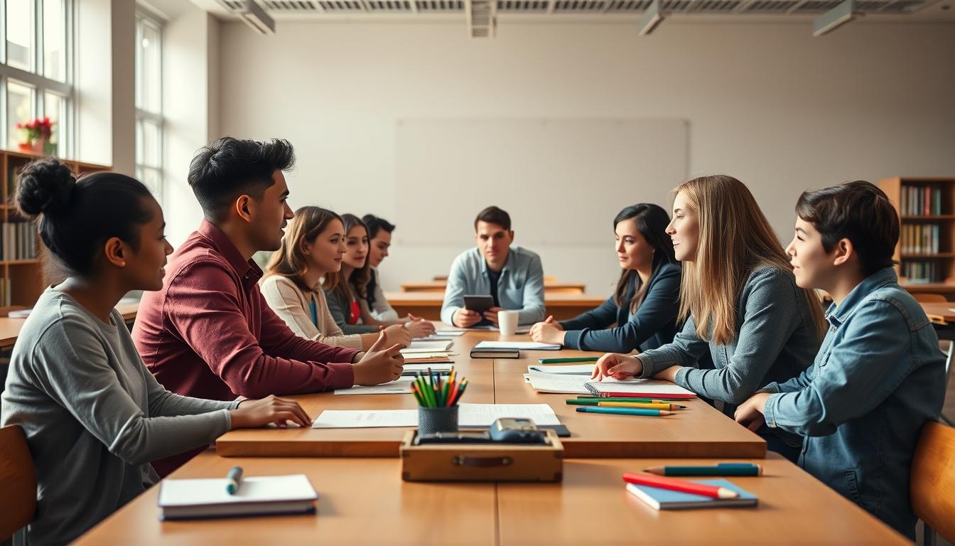 Student using learning strategies while studying